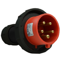 Pin and Sleeve Plug Devices 888-2179-NS IEC 60309 Cable Mount Plug, IP67 Rated, 30A 200-415V, 32A 220/380-240/415V, 6H, IEC 309 International Pin and Sleeve Devices 